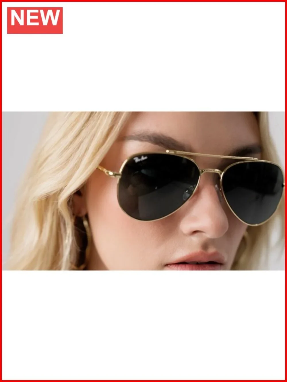 Classic Aviator Crystal Glass Lens Sunglasses UV400 with Leather Case